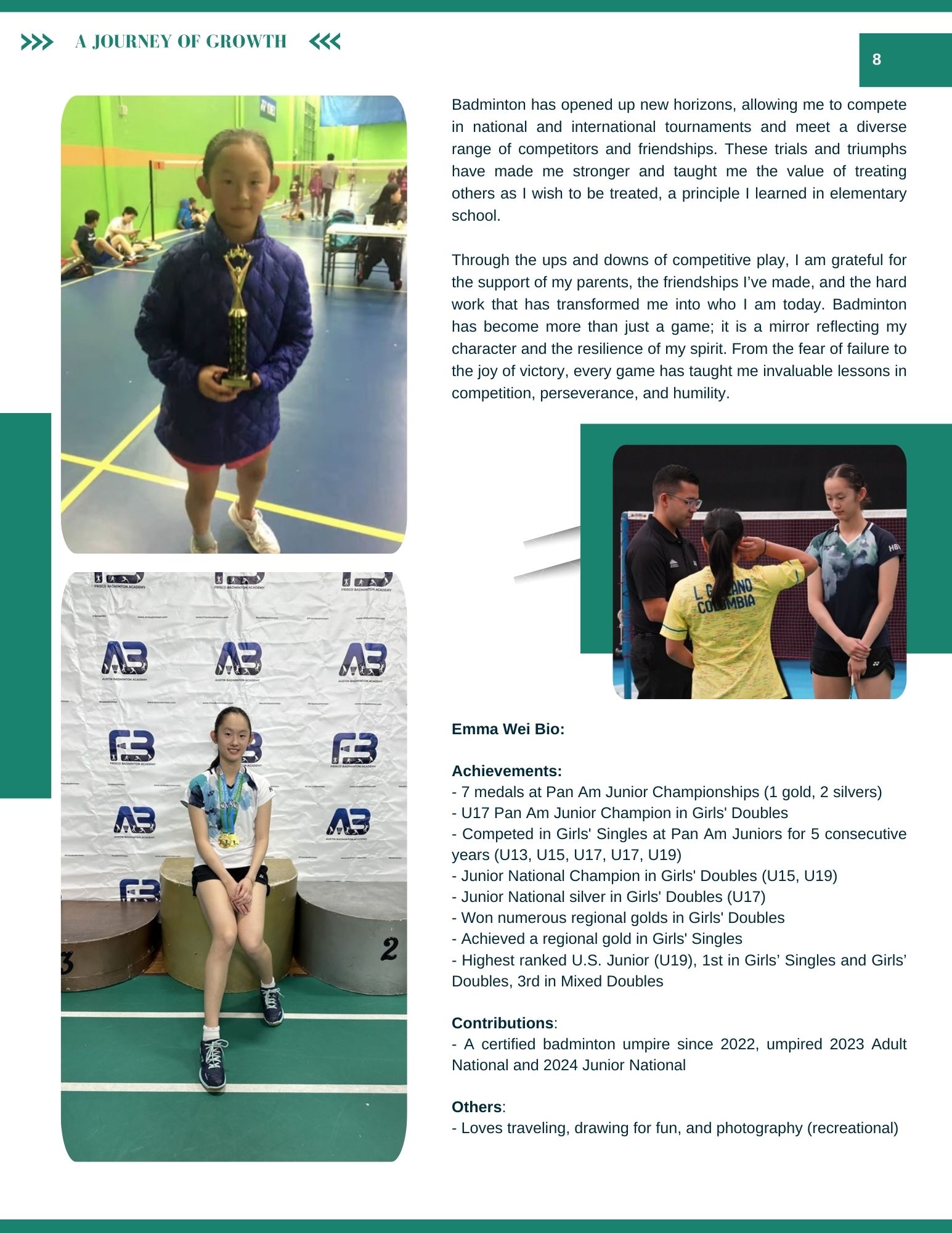Emma Wei achievements